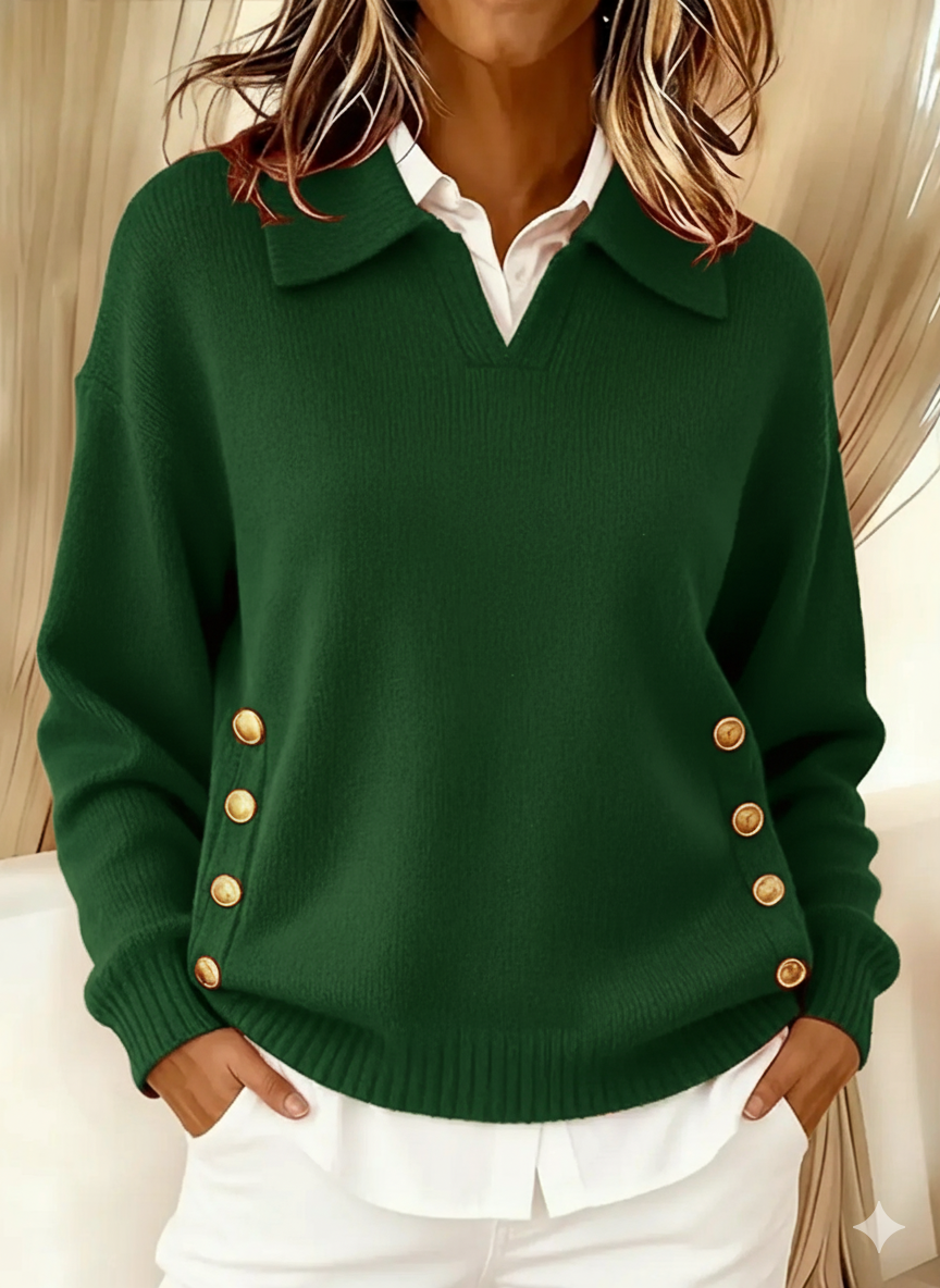 Erminia | Pull avec Col Polo et Boutons