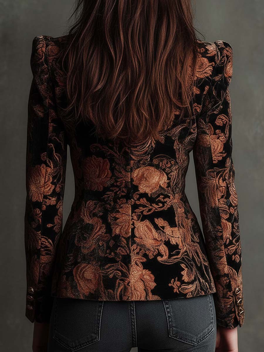 Amélie | Blazer Fleuri Orné