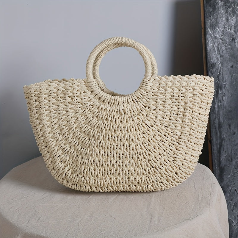 Ottavia | Sac Demi-lune en paille tressée