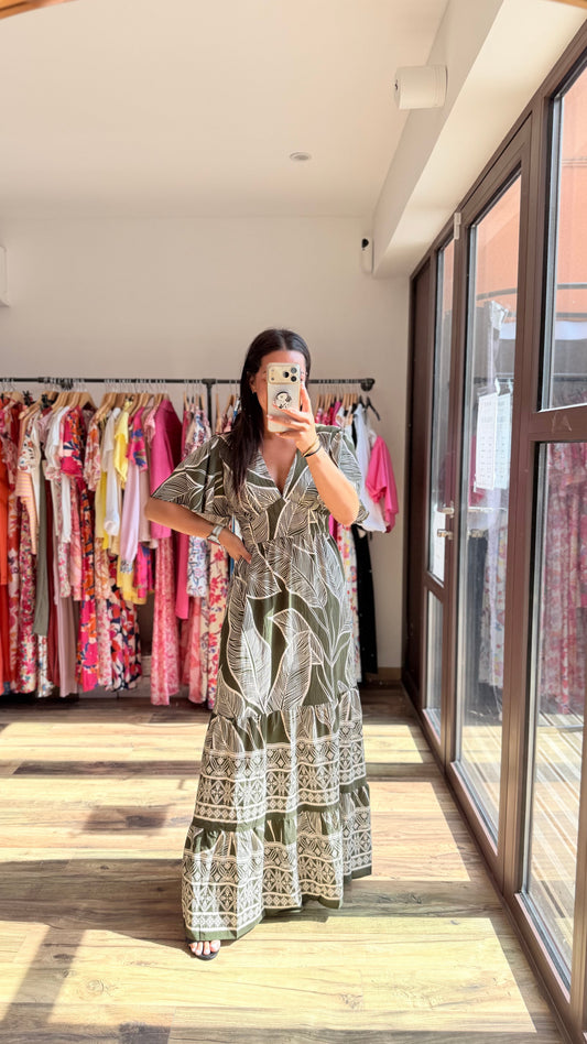 Adriana – Robe long kaki