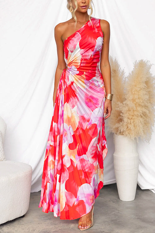 Yanira | Robe Plissé à Épaule Unique