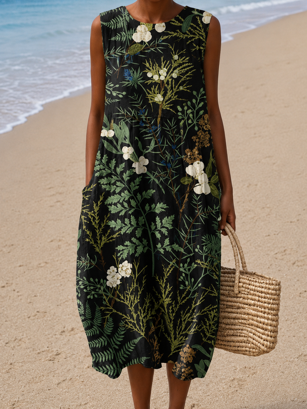 Ada | Robe Midi Sans manches Botanique
