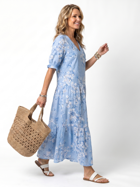 Alora | Robe Midi noué Imprimido Fleuri