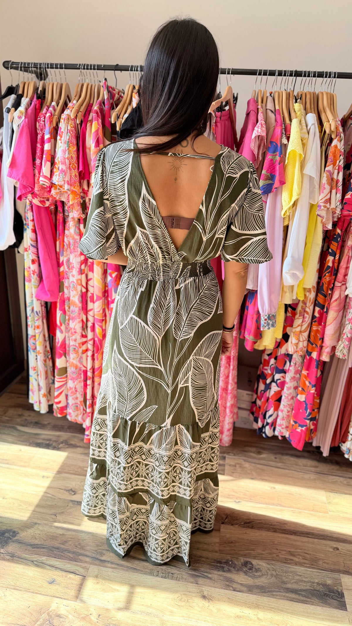 Adriana – Robe long kaki