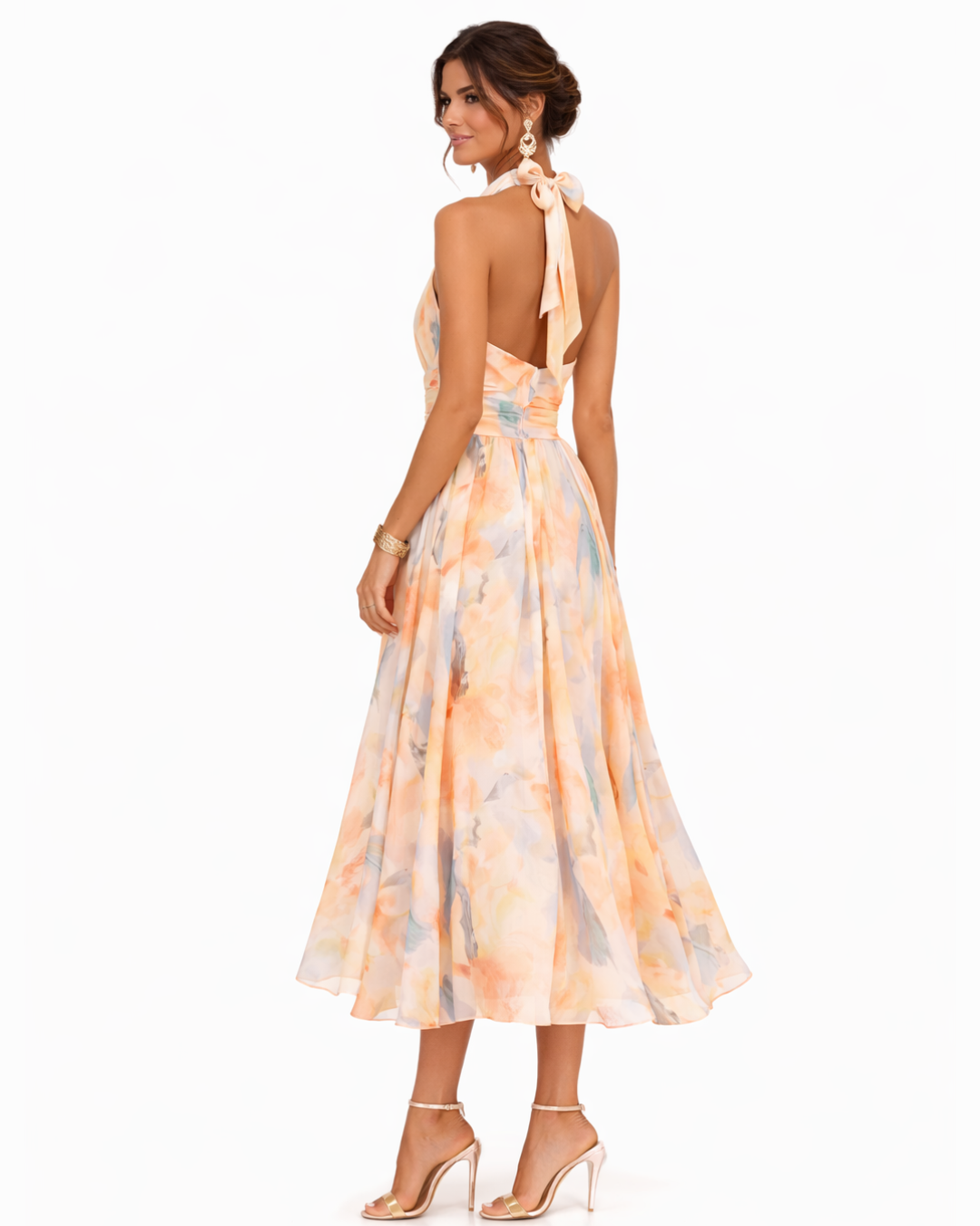 Aurora | Robe Halter à Imprimé aquarelle