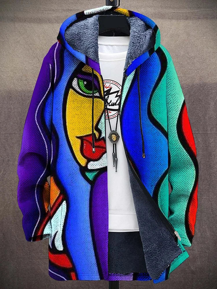 CORMAC | Cardigan à capuche au motif artistique