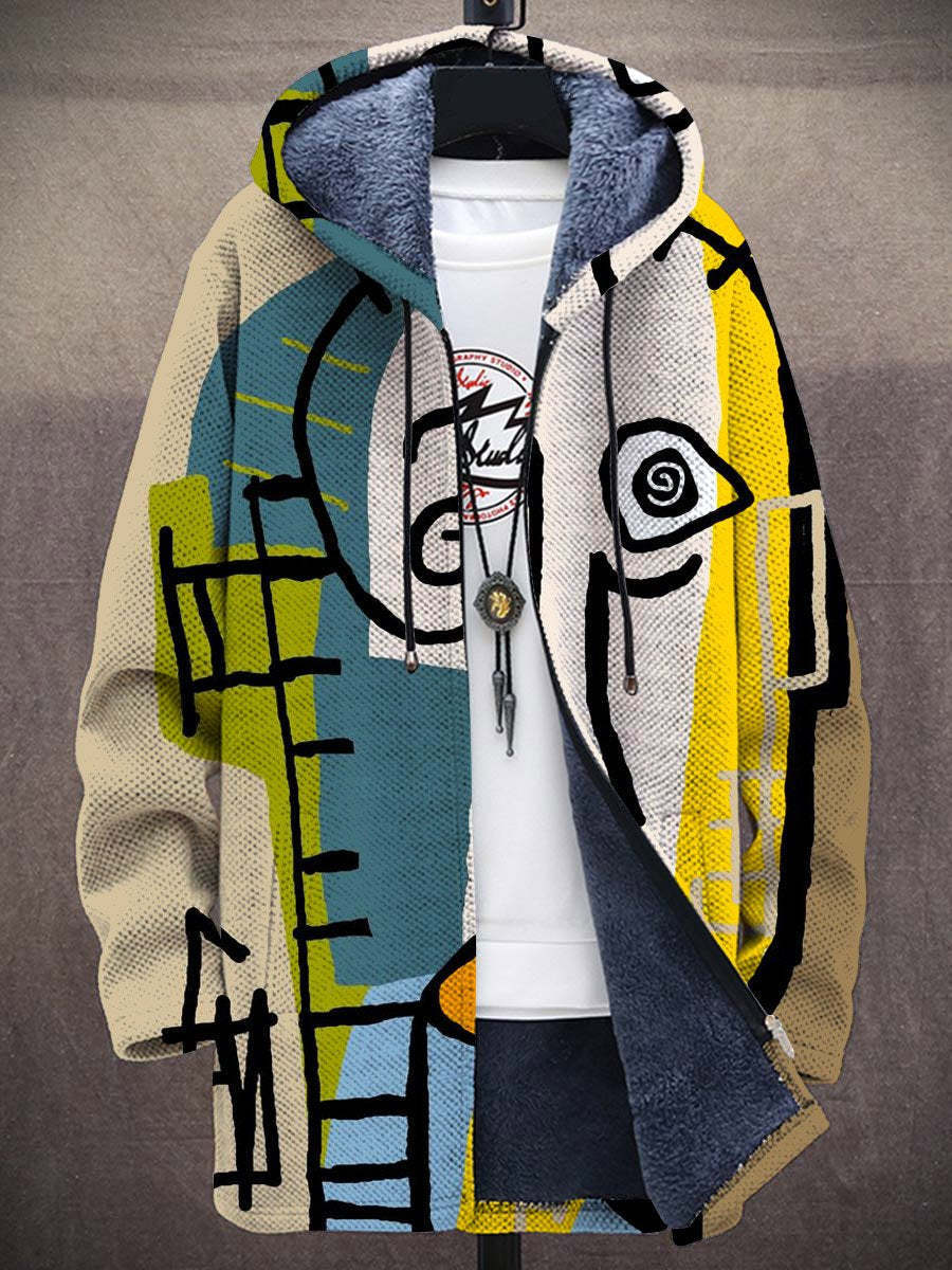 GARETH | Cardigan à capuche au motif artistique