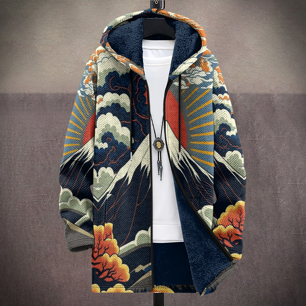 EZRA | Cardigan à capuche au motif artistique
