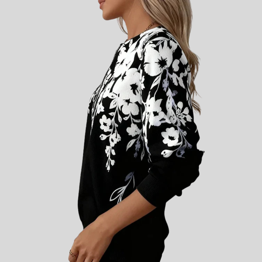 Marjolijn | Haut à Imprimé Floral avec Zip