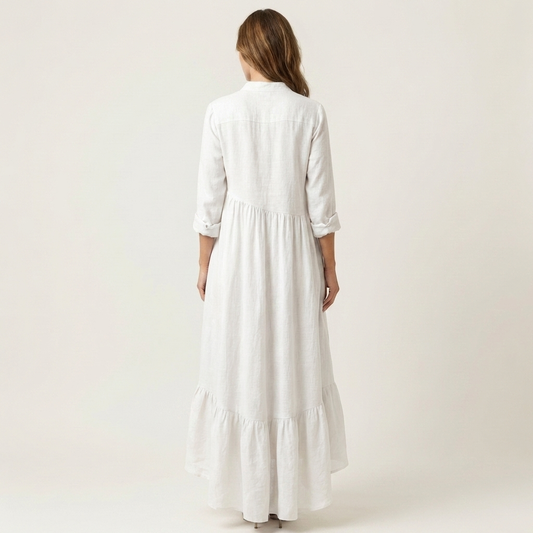 Adrianna | Robe à col haut et volants