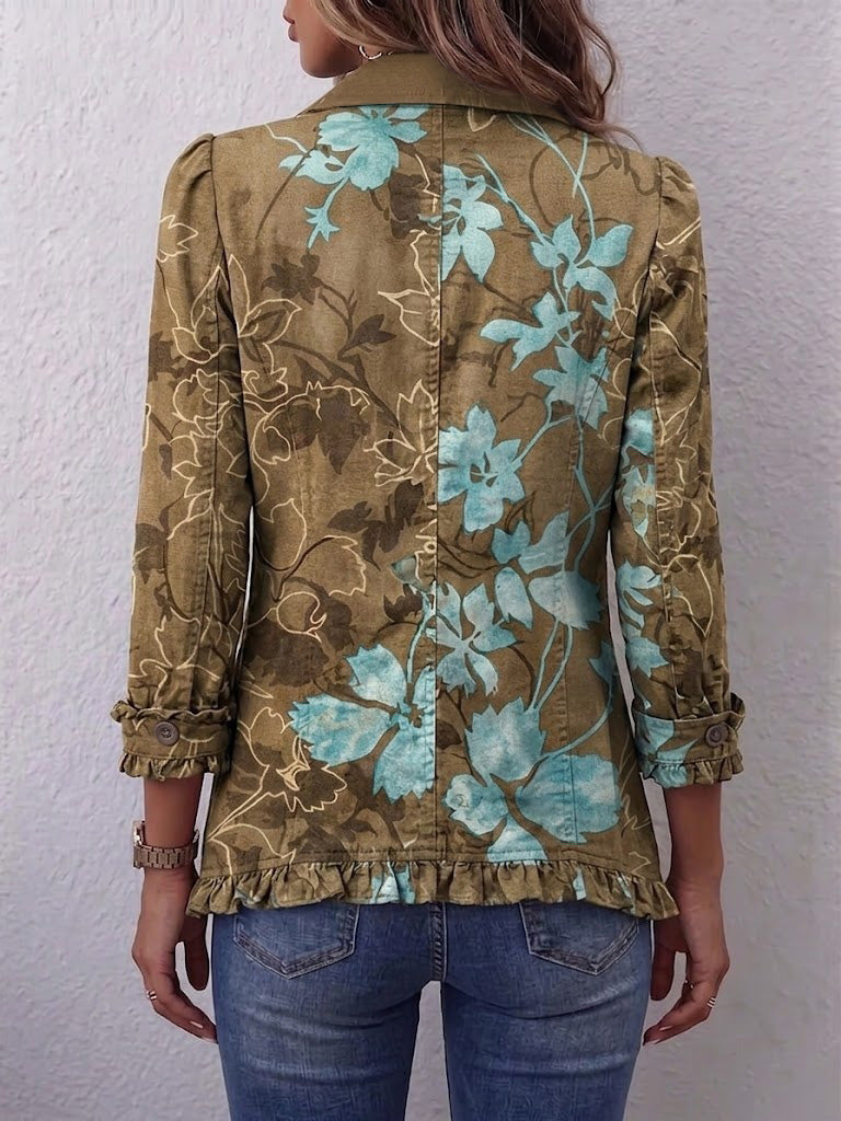 Veste florale dégradée à volants Gabrielle
