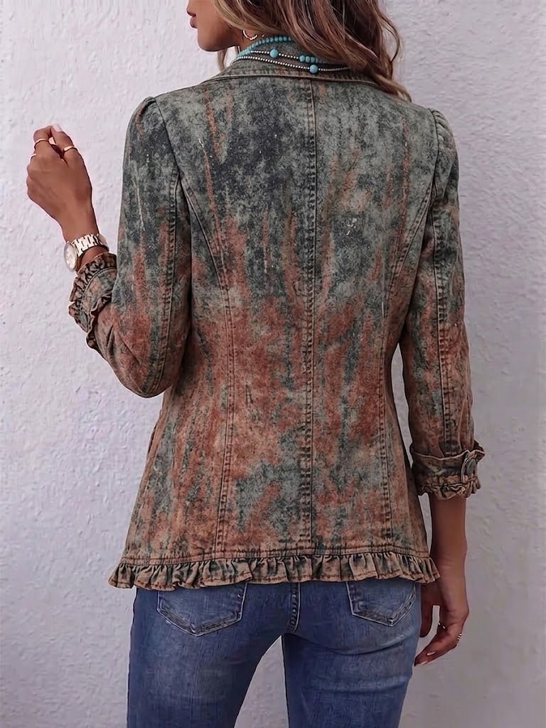 Veste texturée dégradée à volants Aurora