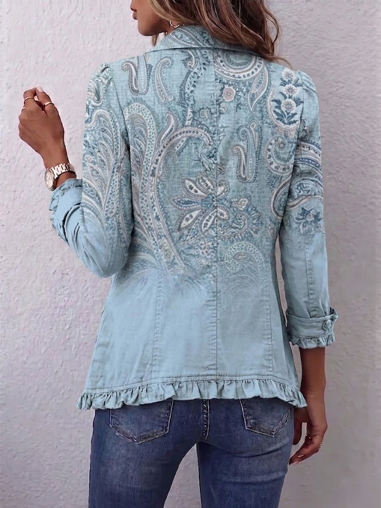 Veste vintage à imprimé cachemire à volants Madeleine