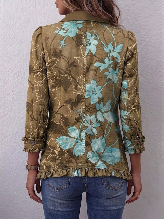 Bianca | Veste Bohémienne Fleurie Vintage Dégradée avec Volants