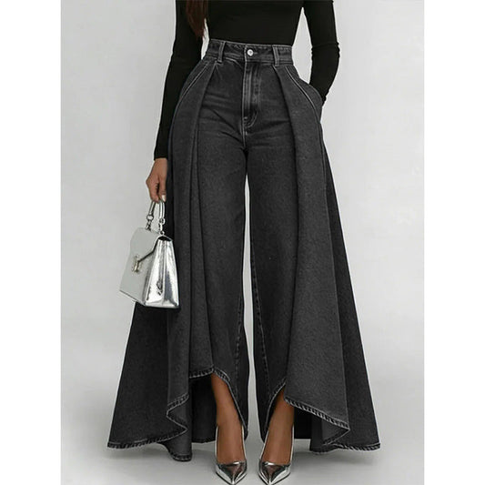 👖✨ Pantalon en jean larges de avant-garde à taille haute