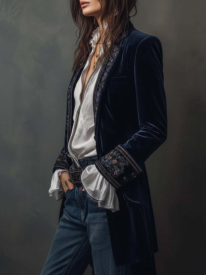 Gabrielle | Veste Longue Brodée