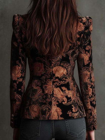 Amélie | Blazer Fleuri Orné