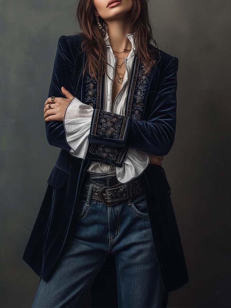 Gabrielle | Veste Longue Brodée