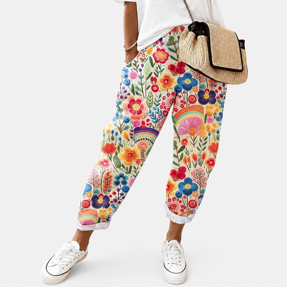 Pantalon Confortables Jardin Arcoíris