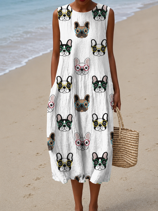 Verena | Robe Midi Sans manches Espiègle
