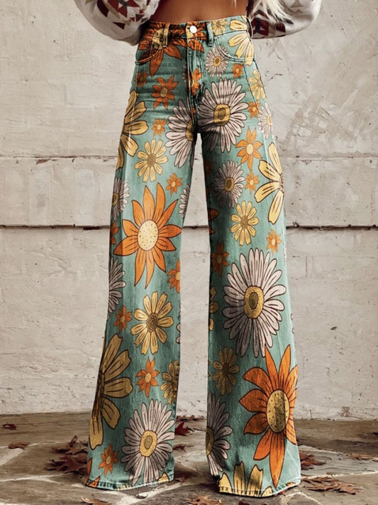 Caro - Pantalon palazzo à imprimé fleuri