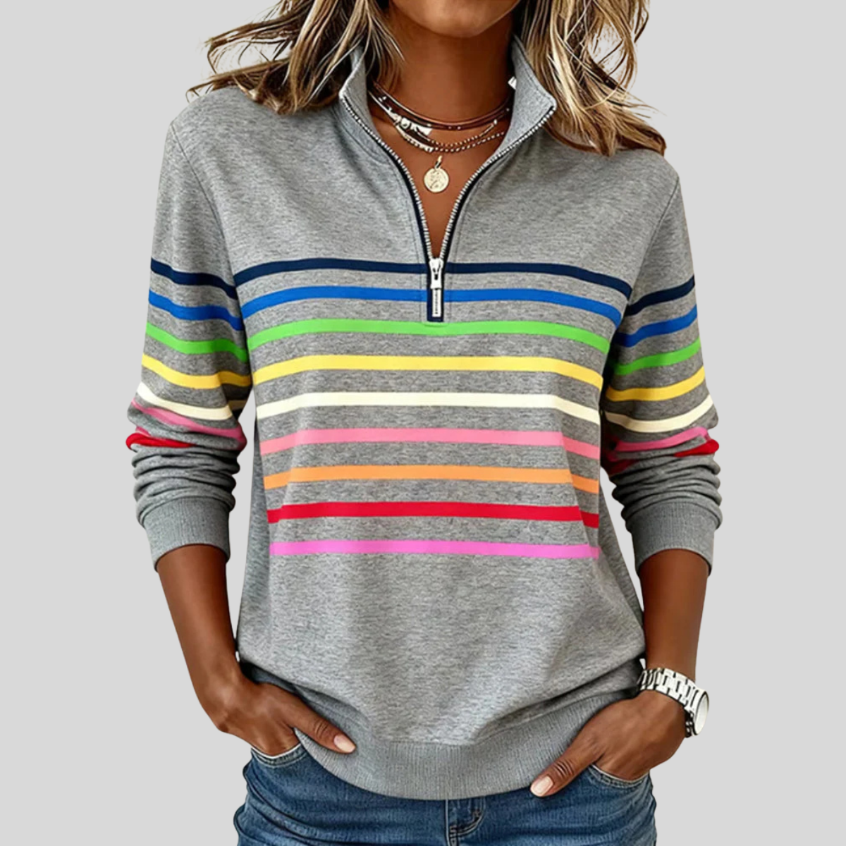 Reinou | Pull Sportif à Col Montant et Demi-Zip