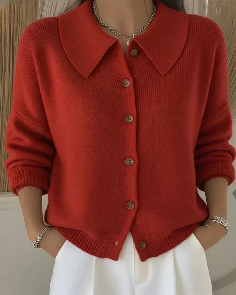 Velia | Cardigan avec Col à Chemise