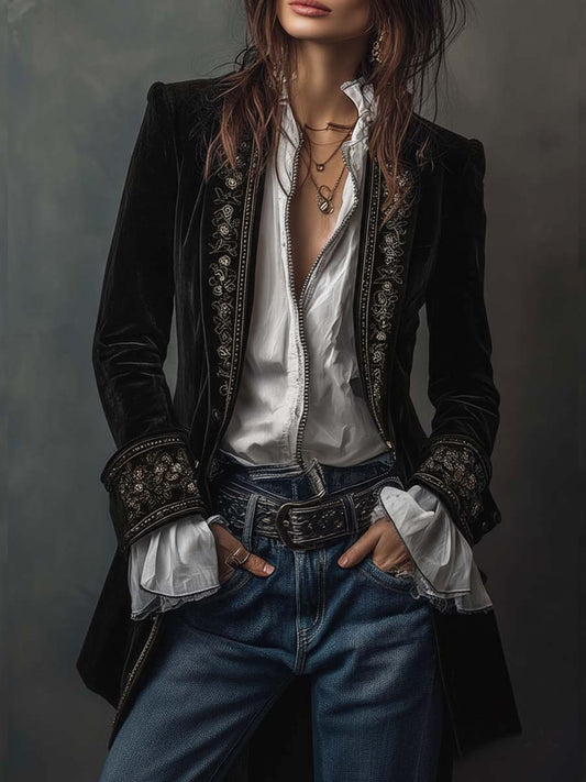 Gabrielle | Veste Longue Brodée