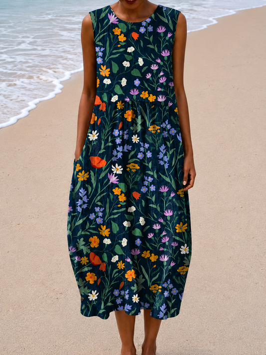 Wren | Robe Midi Sans manches coupe décontractée