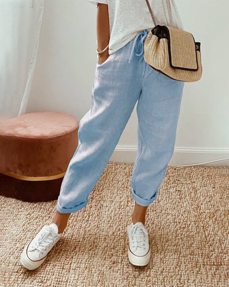 Pantalon Fluides Confortables et Élégantes