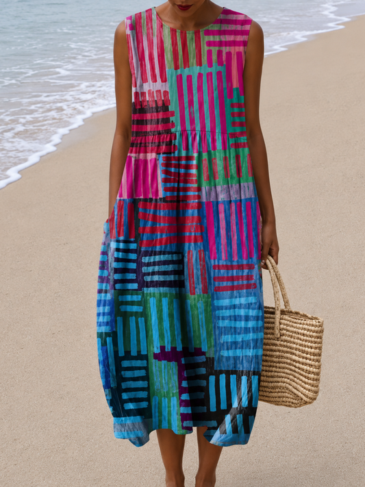 Vivian | Robe midi sans manches et décontracté