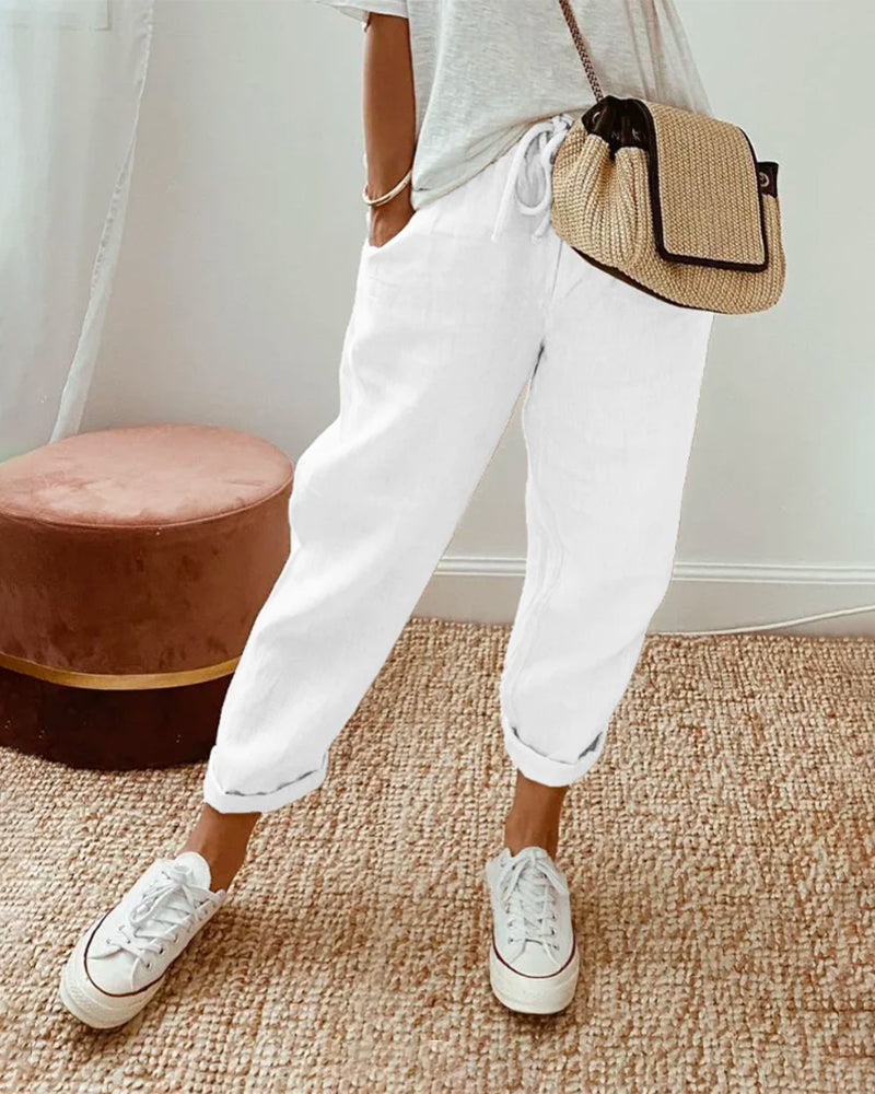 Pantalon Fluides Confortables et Élégantes