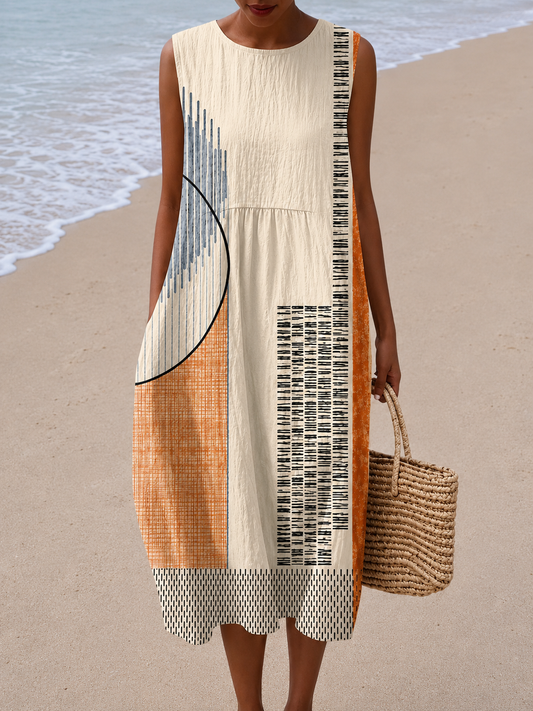 Margery | Robe Midi Sans manches Décontracté