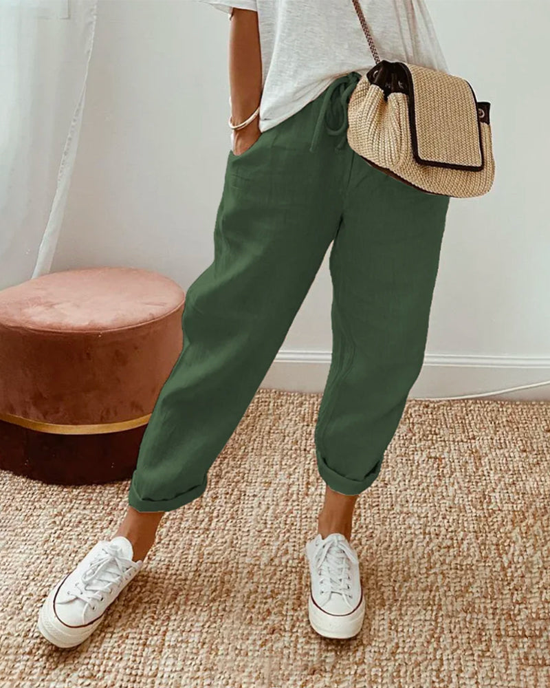 Pantalon Fluides Confortables et Élégantes