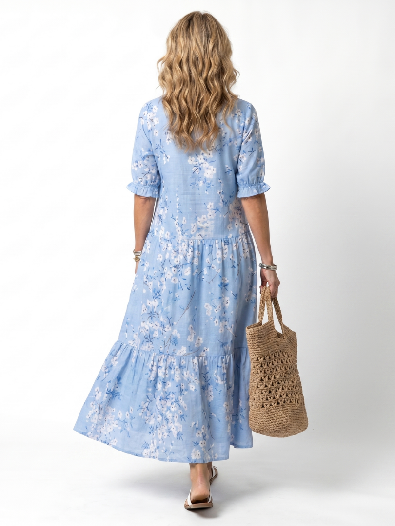 Alora | Robe Midi noué Imprimido Fleuri