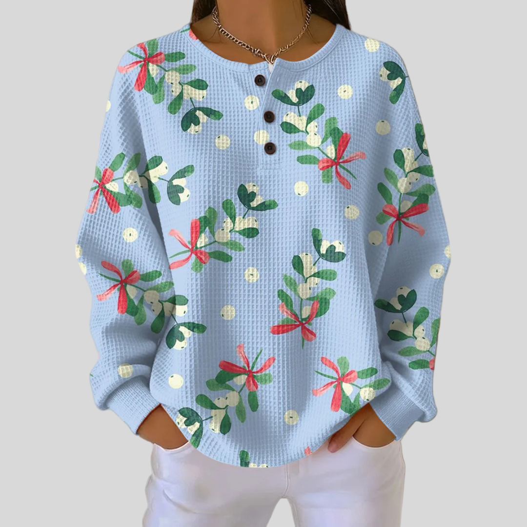 Jeltje | Sweatshirt de Noël avec Imprimé Floral