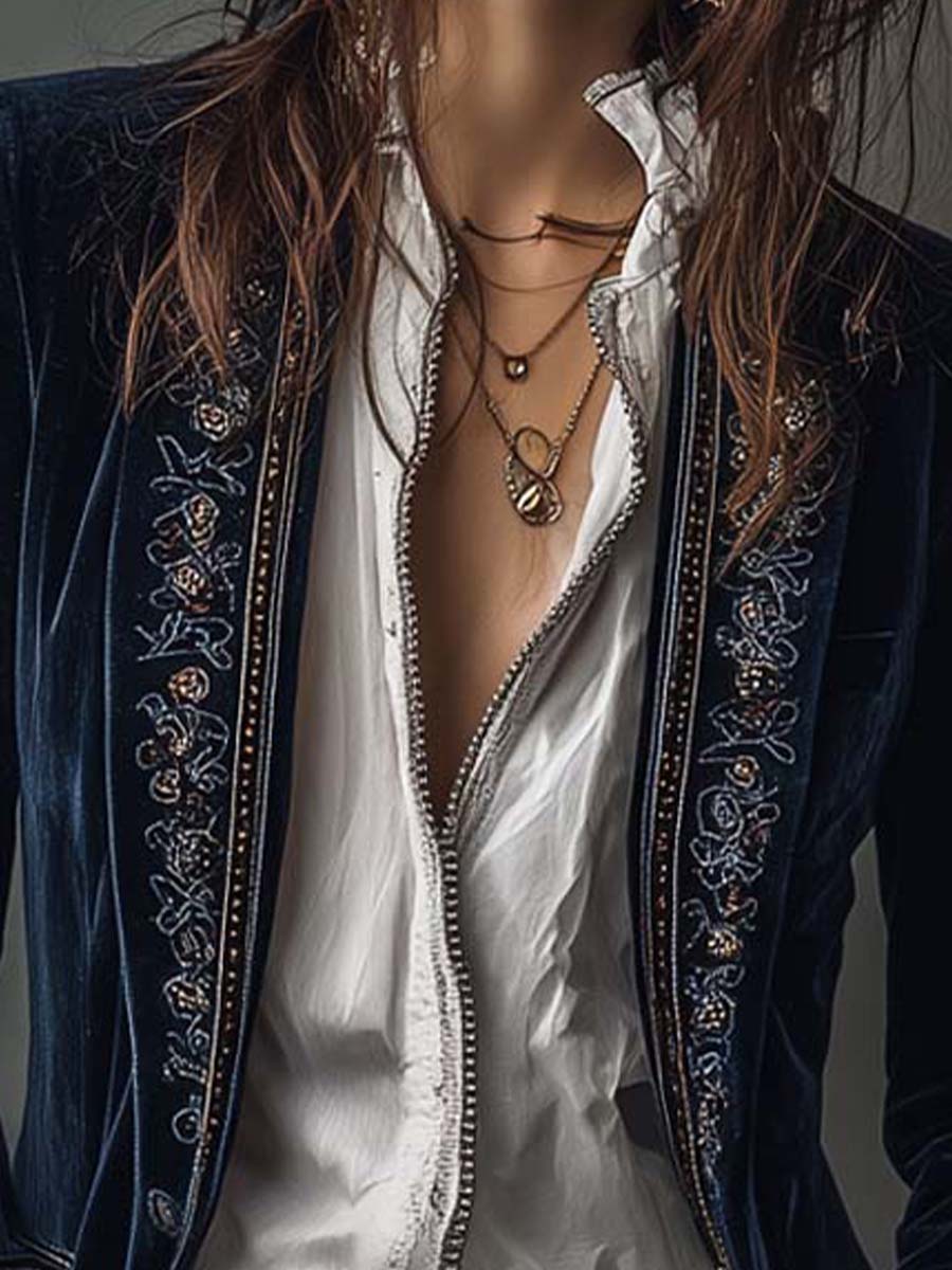 Gabrielle | Veste Longue Brodée