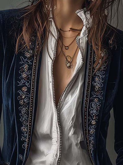 Gabrielle | Veste Longue Brodée