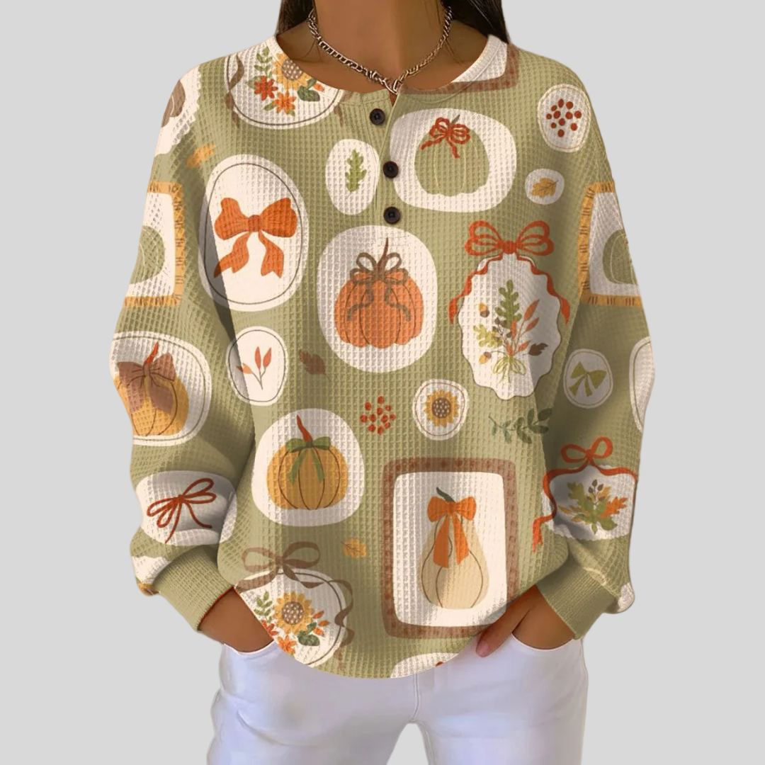 Hiske | Pull d'Automne Chaud avec Boutons
