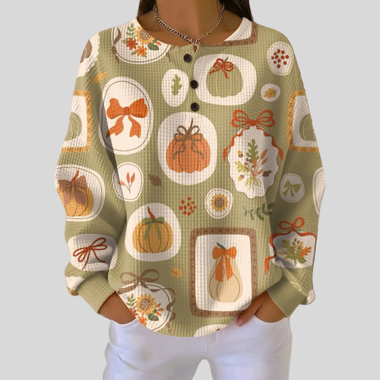 Hiske | Pull d'Automne Chaud avec Boutons