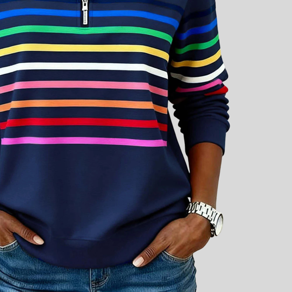 Reinou | Pull Sportif à Col Montant et Demi-Zip