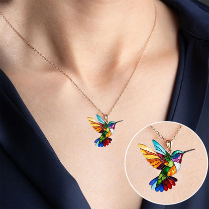 Collier Colibri arc-en-ciel