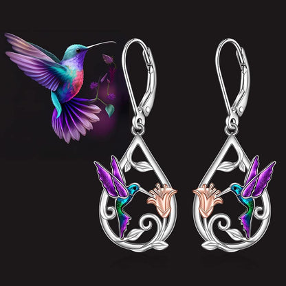 Magnifique collier colibri pour femme avec boucles d'oreilles offertes