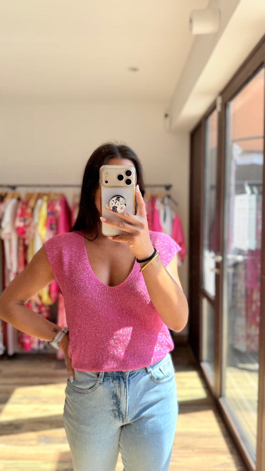 Top Milane fuchsia Curvy