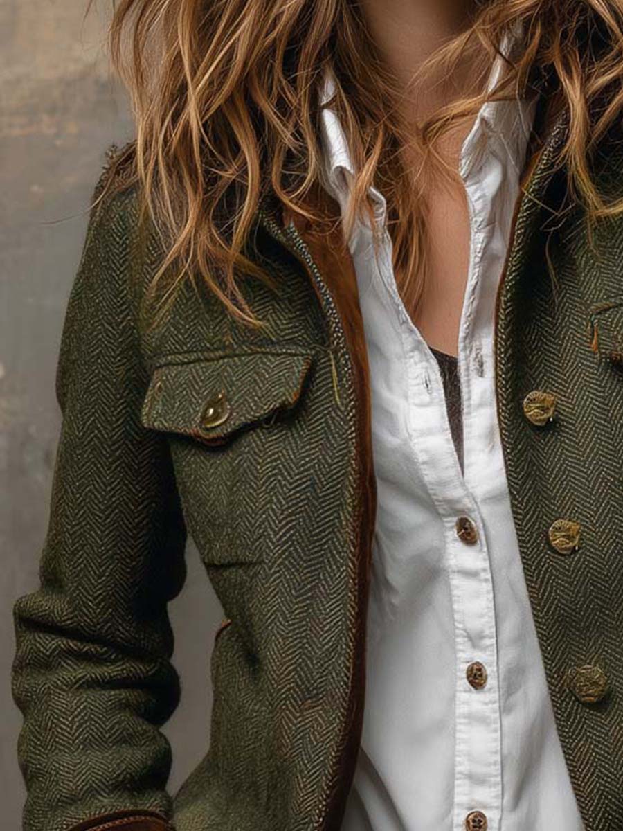 Rachel | Veste à Chevrons d’Inspiration Héritage
