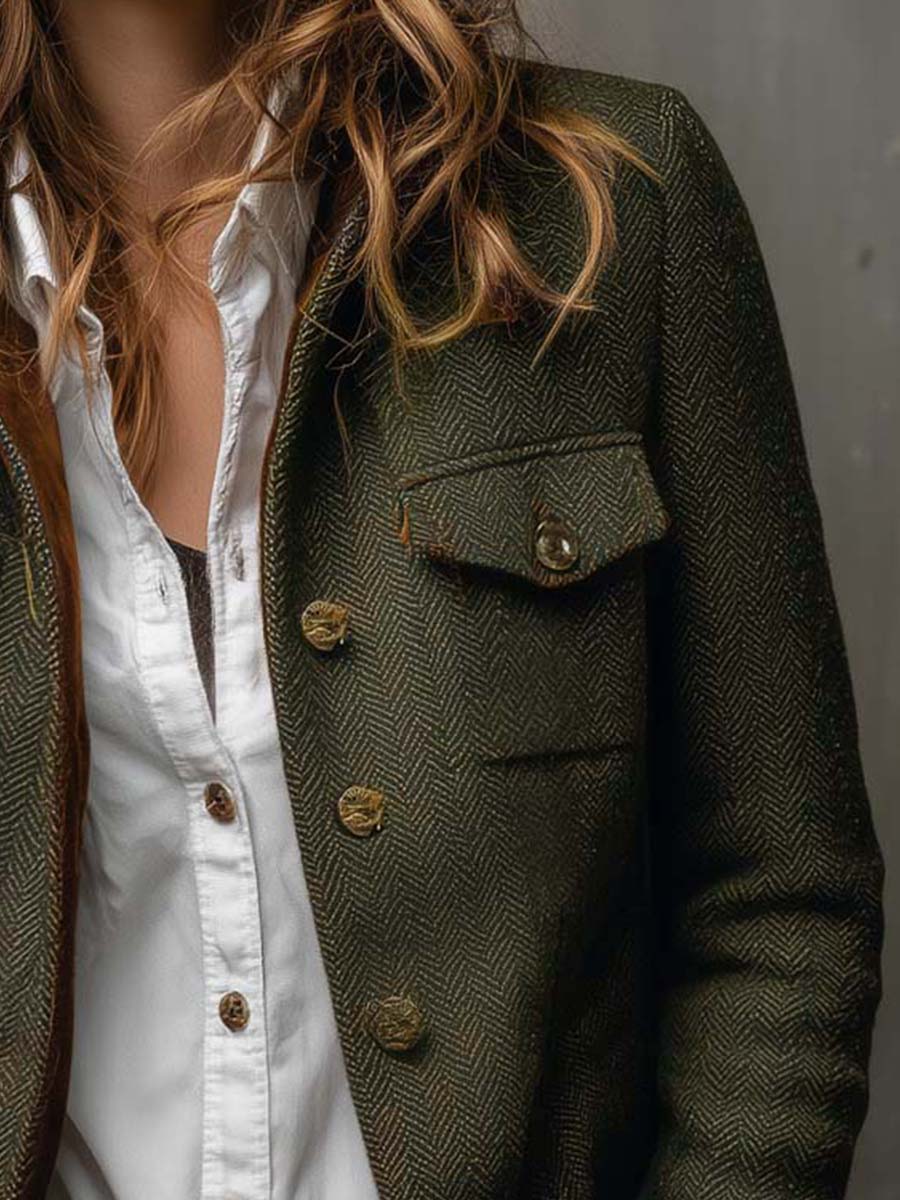 Rachel | Veste à Chevrons d’Inspiration Héritage