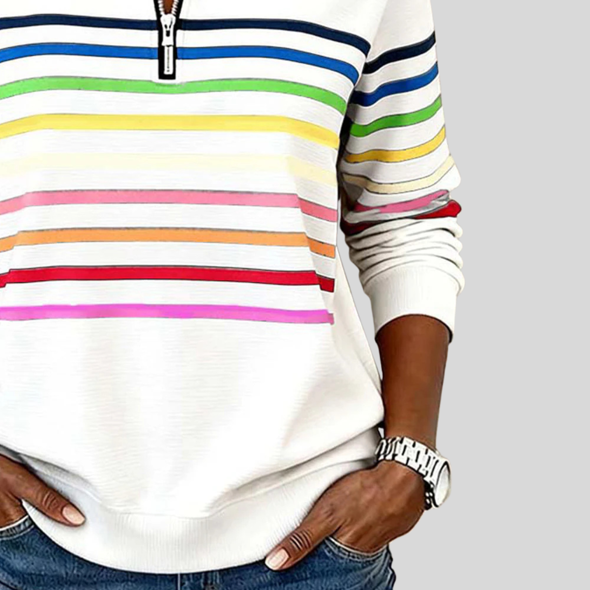 Reinou | Pull Sportif à Col Montant et Demi-Zip