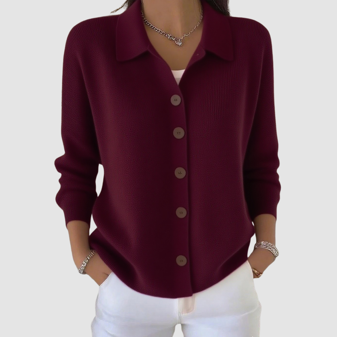 Millie | Cardigan à col boutonné