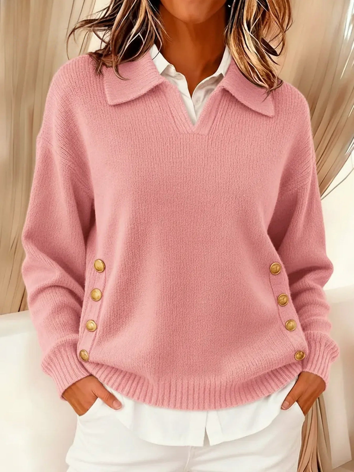 Erminia | Pull avec Col Polo et Boutons
