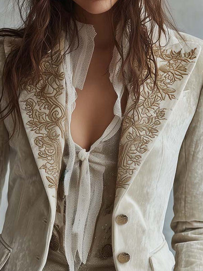 Margaux | Blazer Ajusté Brodé